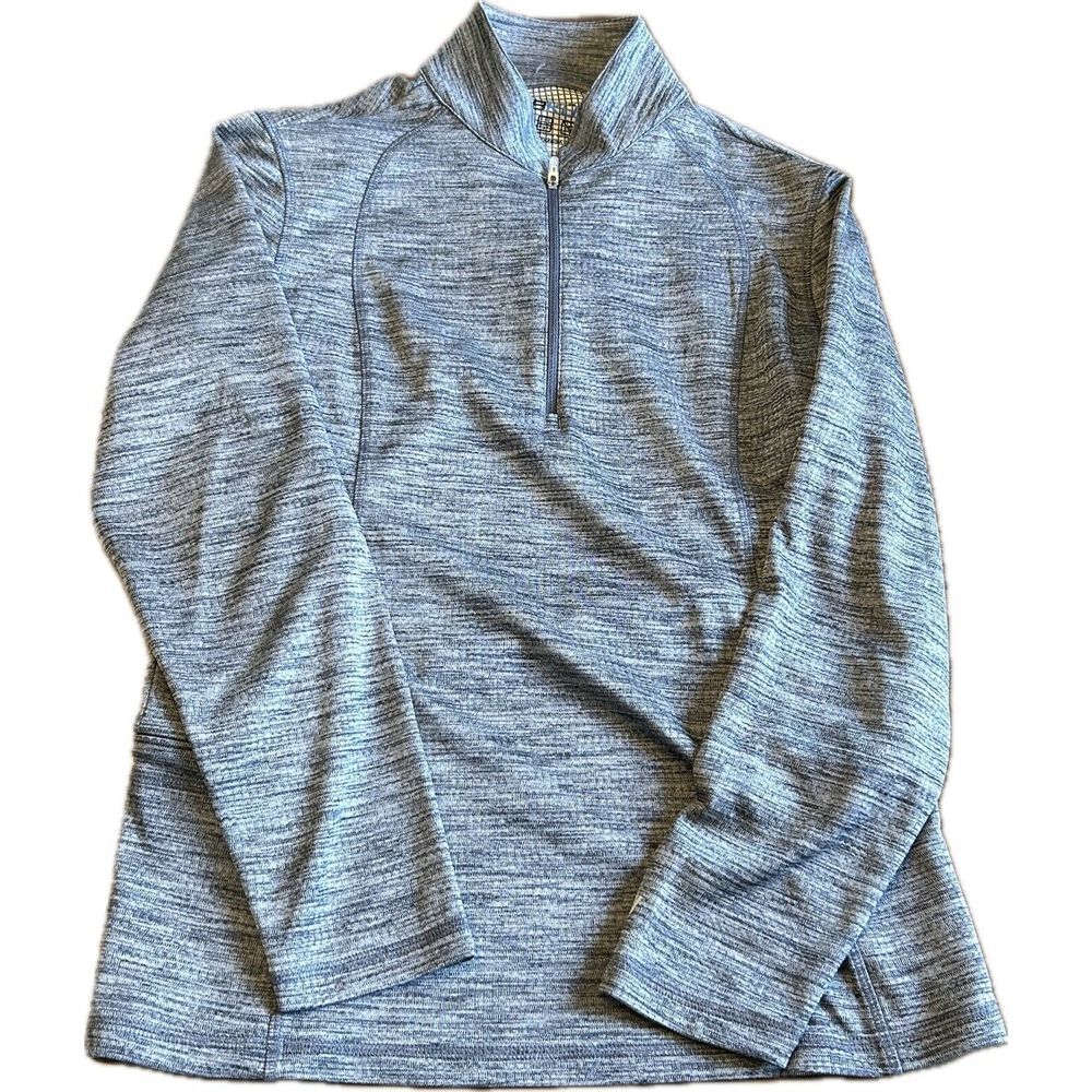 IBKUL Women S Gray Quarter‎ Zip Lightweight Stretch Pullover Long Sleeve Pockets